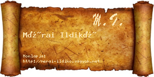 Mérai Ildikó névjegykártya